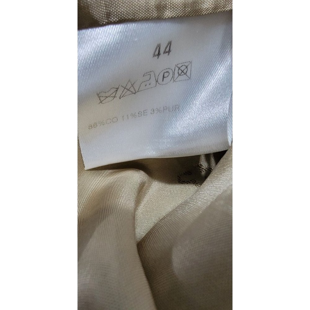 Escada Womens Beige Blazer Coat Long Sleeve Two Front Button w/ Pockets Size 44 - Picture 6 of 10